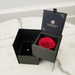 preserved rose, preserved flower, rose box, flower box, rose box sydney, flower box sydney, red rose, propose ring, diamond ring, ring box